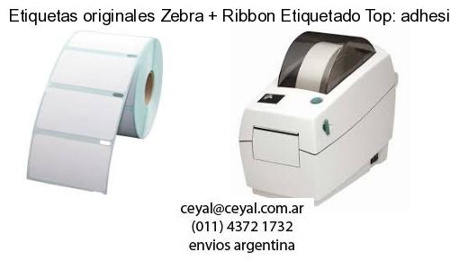 Etiquetas originales Zebra   Ribbon Etiquetado Top: adhesivo   ribbo
