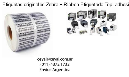 Etiquetas originales Zebra   Ribbon Etiquetado Top: adhesivo   ribbo