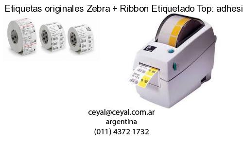 Etiquetas originales Zebra   Ribbon Etiquetado Top: adhesivo   ribbo
