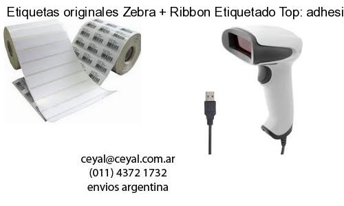 Etiquetas originales Zebra   Ribbon Etiquetado Top: adhesivo   ribbo