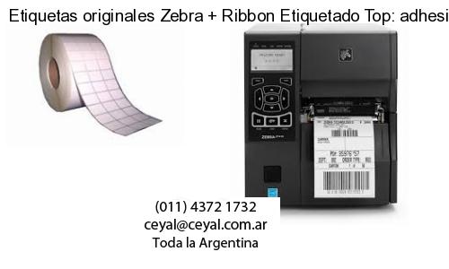 Etiquetas originales Zebra   Ribbon Etiquetado Top: adhesivo   ribbo