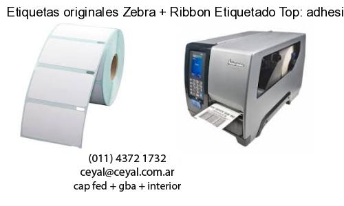 Etiquetas originales Zebra   Ribbon Etiquetado Top: adhesivo   ribbo