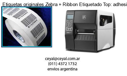 Etiquetas originales Zebra   Ribbon Etiquetado Top: adhesivo   ribbo