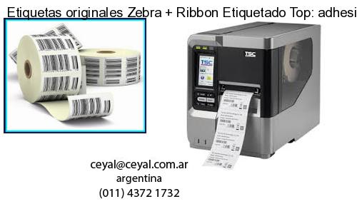Etiquetas originales Zebra   Ribbon Etiquetado Top: adhesivo   ribbo