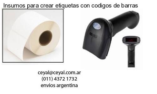 Insumos para crear etiquetas con codigos de barras
