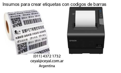 Insumos para crear etiquetas con codigos de barras