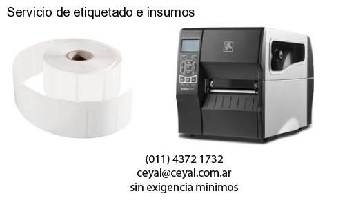 Servicio de etiquetado e insumos