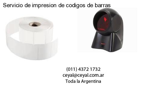 Servicio de impresion de codigos de barras