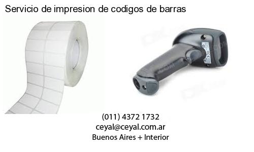 Servicio de impresion de codigos de barras