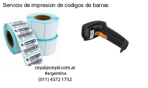 Servicio de impresion de codigos de barras