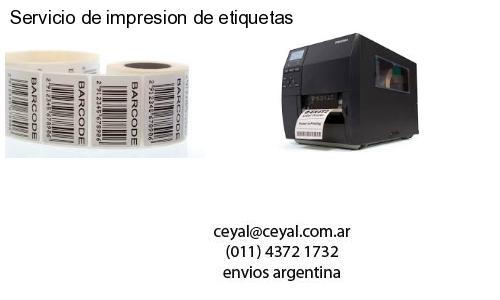 Servicio de impresion de etiquetas