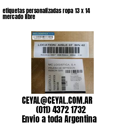 etiquetas personalizadas ropa 13 x 14 mercado libre