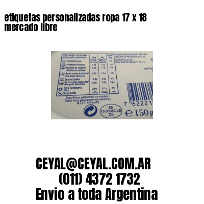 etiquetas personalizadas ropa 17 x 18 mercado libre