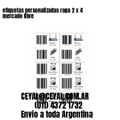 etiquetas personalizadas ropa 2 x 4 mercado libre