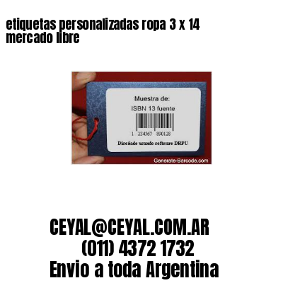 etiquetas personalizadas ropa 3 x 14 mercado libre