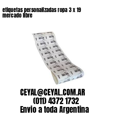etiquetas personalizadas ropa 3 x 19 mercado libre