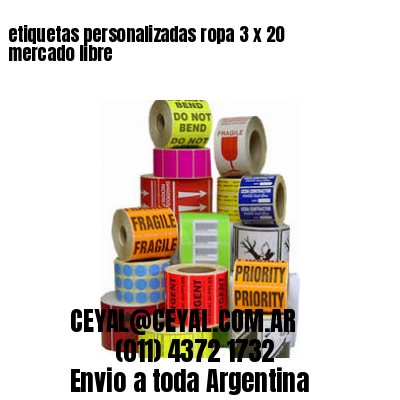 etiquetas personalizadas ropa 3 x 20 mercado libre