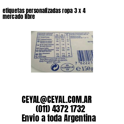 etiquetas personalizadas ropa 3 x 4 mercado libre