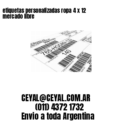 etiquetas personalizadas ropa 4 x 12 mercado libre