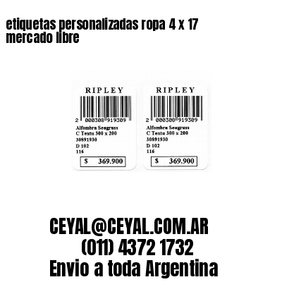 etiquetas personalizadas ropa 4 x 17 mercado libre