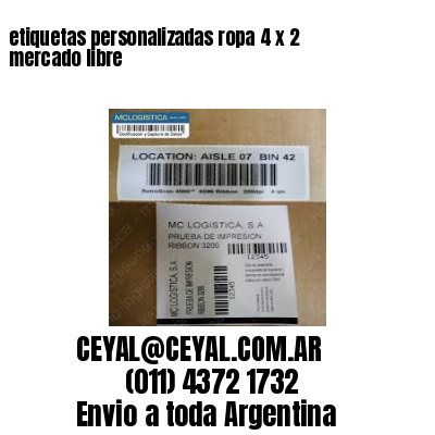etiquetas personalizadas ropa 4 x 2 mercado libre