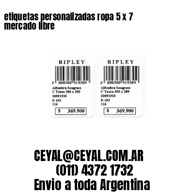 etiquetas personalizadas ropa 5 x 7 mercado libre