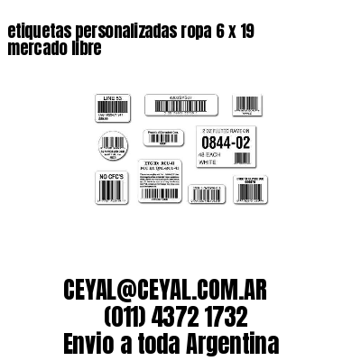etiquetas personalizadas ropa 6 x 19 mercado libre