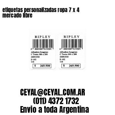 etiquetas personalizadas ropa 7 x 4 mercado libre