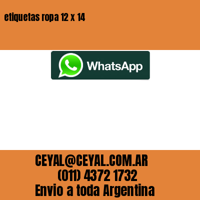 etiquetas ropa 12 x 14