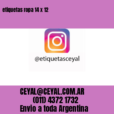 etiquetas ropa 14 x 12