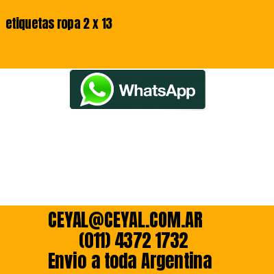 etiquetas ropa 2 x 13