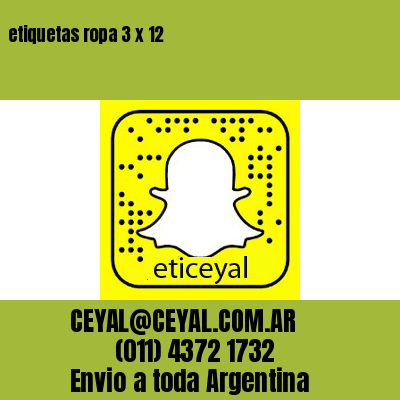 etiquetas ropa 3 x 12
