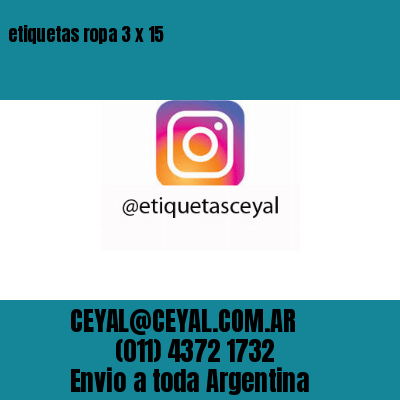 etiquetas ropa 3 x 15