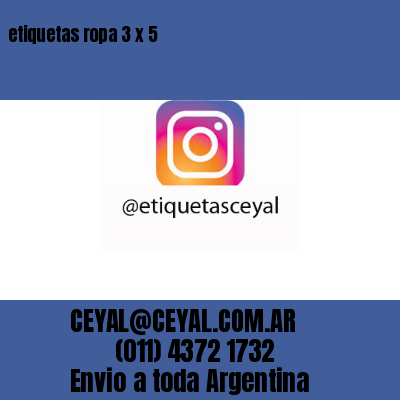 etiquetas ropa 3 x 5