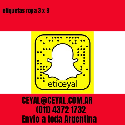 etiquetas ropa 3 x 8