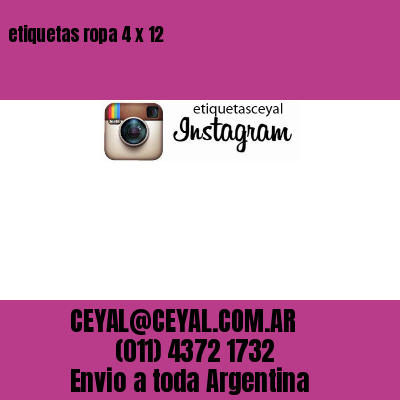 etiquetas ropa 4 x 12