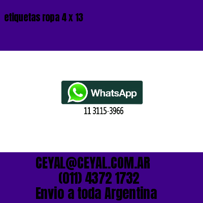 etiquetas ropa 4 x 13