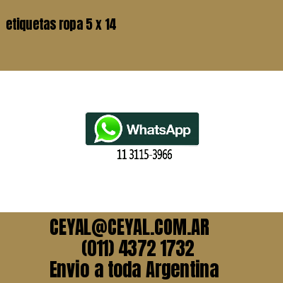 etiquetas ropa 5 x 14