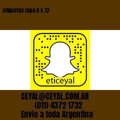 etiquetas ropa 6 x 13