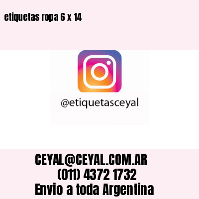 etiquetas ropa 6 x 14