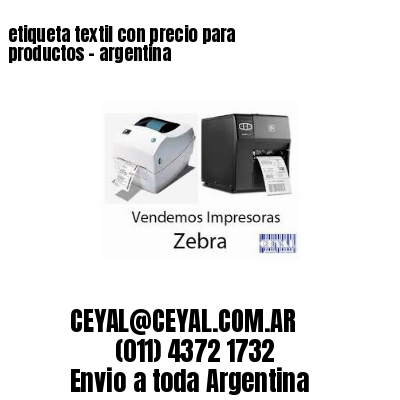 etiqueta textil con precio para productos – argentina