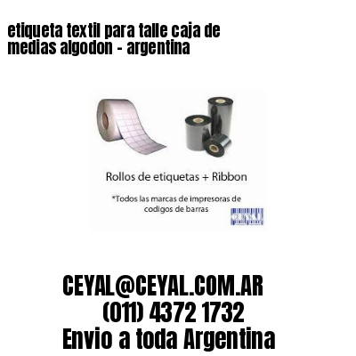 etiqueta textil para talle caja de medias algodon – argentina