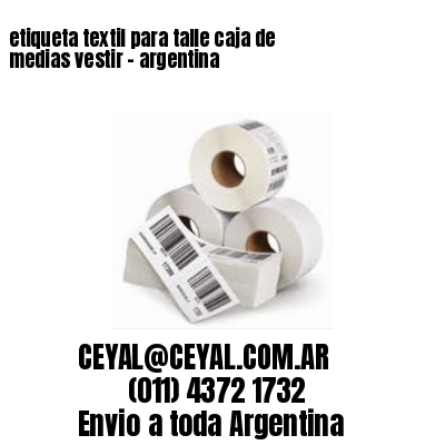 etiqueta textil para talle caja de medias vestir – argentina