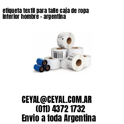 etiqueta textil para talle caja de ropa interior hombre – argentina