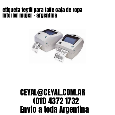 etiqueta textil para talle caja de ropa interior mujer – argentina