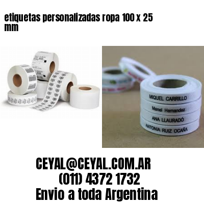etiquetas personalizadas ropa 100 x 25 mm