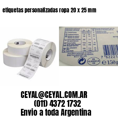 etiquetas personalizadas ropa 20 x 25 mm