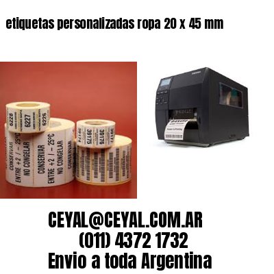 etiquetas personalizadas ropa 20 x 45 mm