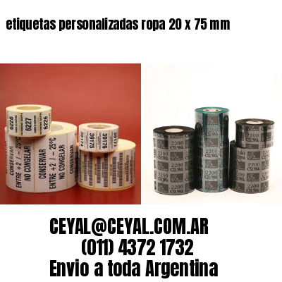 etiquetas personalizadas ropa 20 x 75 mm