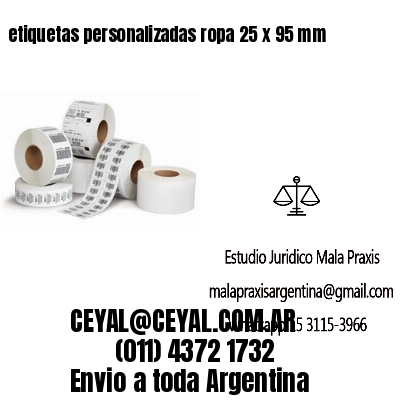 etiquetas personalizadas ropa 25 x 95 mm